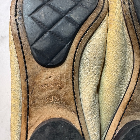 Chanel Black/Beige Leather Camellia Ballet Flats Size 39.5 Vintage - Picture 7 of 7